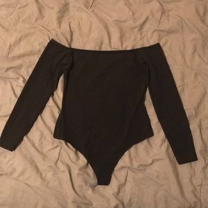 American Apparel Off-Shoulder Long Sleeve Bodysuit